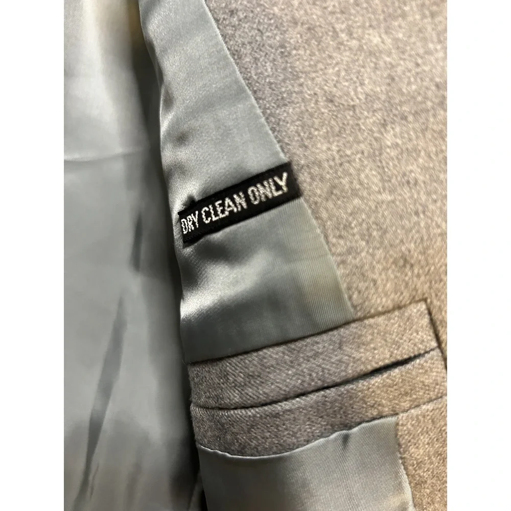 Lucasini Men's 2 Piece Suit Jacket- Worsted Wool - Sport Coat & Vest - Size: 44R